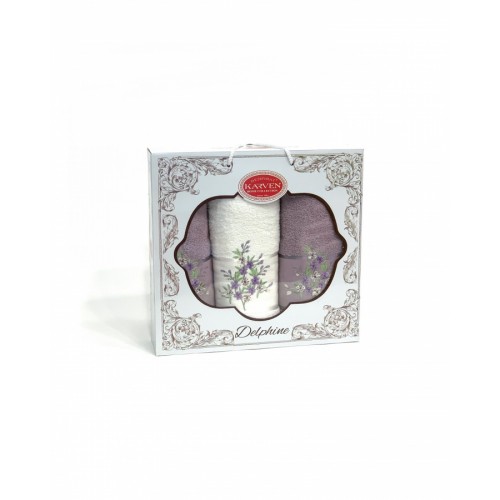 Набор полотенец Карвен "SAKURA"махра 50*90(2)/70*140 HS 1615 v6 сиреневый