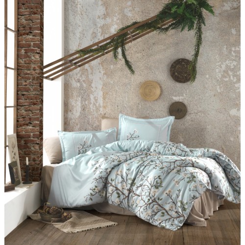 Постельное белье "Карвен" сатин 1,5 спальн. Alvin Mint v-1