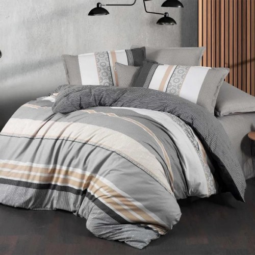 Постельное белье "Sarev Bazaar" ранфорс в пвх евро PRIMOS v1 Antrasit (Акция)