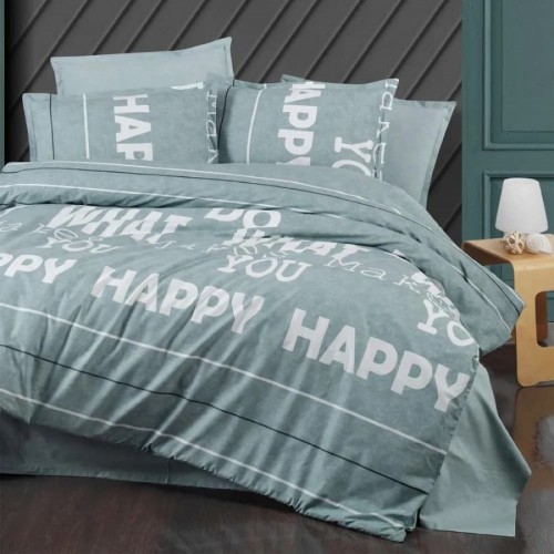 Постельное белье "Sarev Bazaar" ранфорс в пвх евро VERNA v3 Mint (Акция)