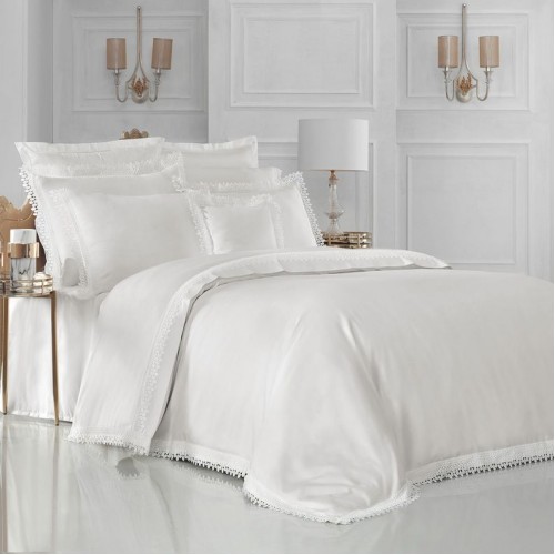 Постельное белье "Sarev"сатин евро VLADIA v1/кремовый