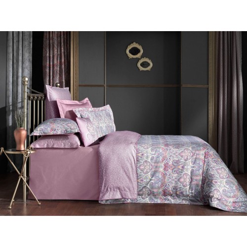 Постельное белье "Sarev"(300 tc) сатин евро ISFAHAN v2/pembe