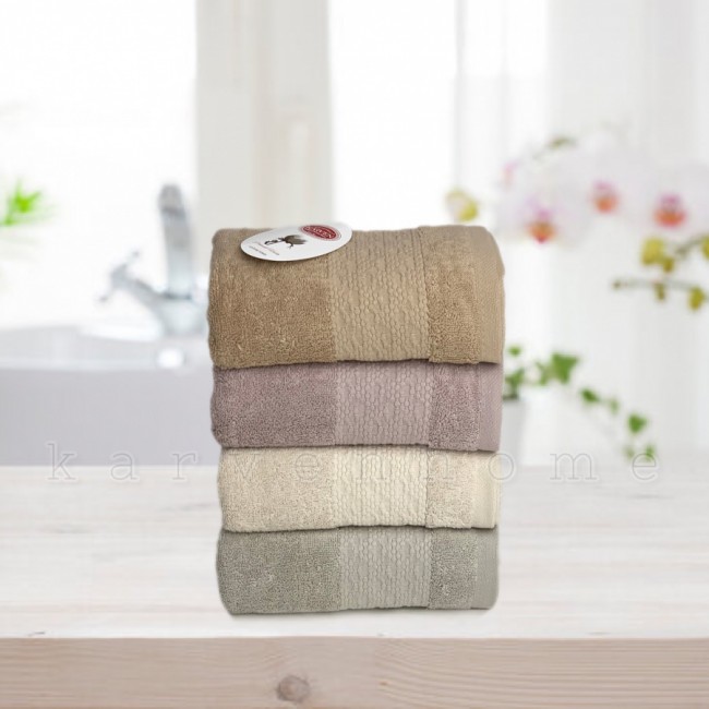 Набор полотенец Карвен "GIRDAP" Cotton (penye) 70*140 4шт. махра HS 1005