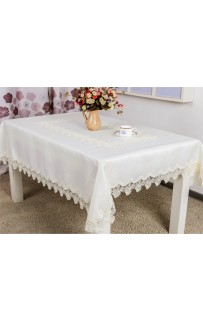 Скатерть "Карвен" жаккард с гипюром 160*220 М 604-3 (АКЦИЯ)