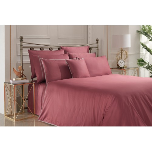Постельное белье "Sarev" (500 tc) сатин евро N076 SARTORIA v12/Pembe.