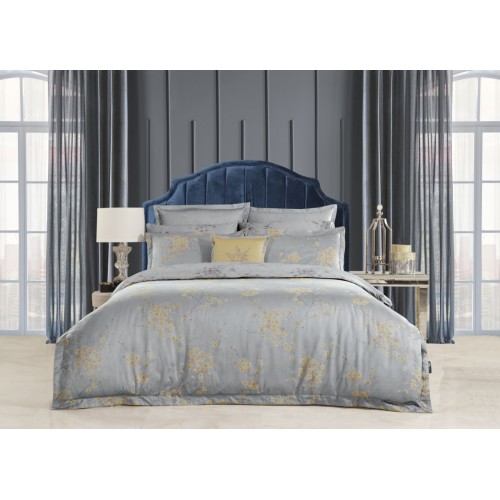 Постельное белье "Sarev"сатин жаккард евро ELITE GROUP N171 URANIA v1 sari/серебристый-желтый