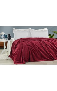 Плед KARVEN Super Soft "MELINDA" 200*220 п/э евро Р 942 бордовый (Акция).