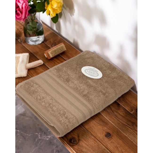 Полотенце Kарвен "PETEK BORDUR DUZ "Lux Cotton 50*90 1шт махра H 5159 bej 1