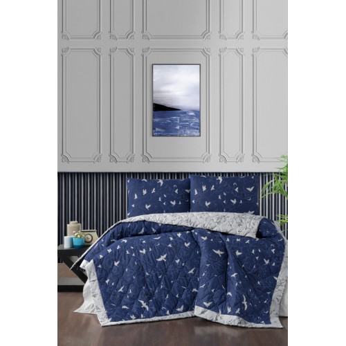 Пододеяльник+наволочки Карвен евро ранфорс Freedom Navy Blue.