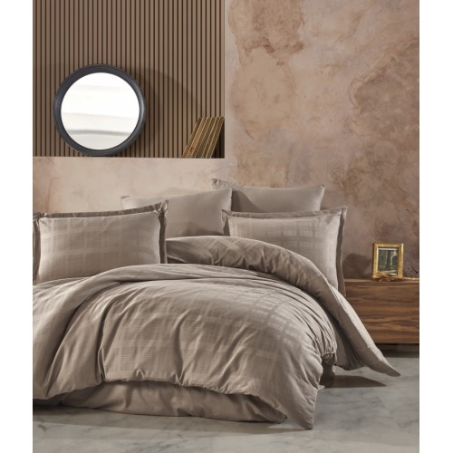 Постельное белье "Карвен" сатин 1,5 спальн. Marsela v-4 L.Brown