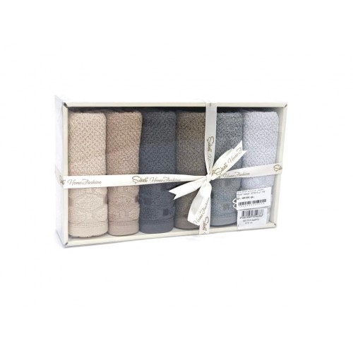 Полотенце кухонное Карвен "Silver" махра 30*50 6 шт. в коробке НМ 628