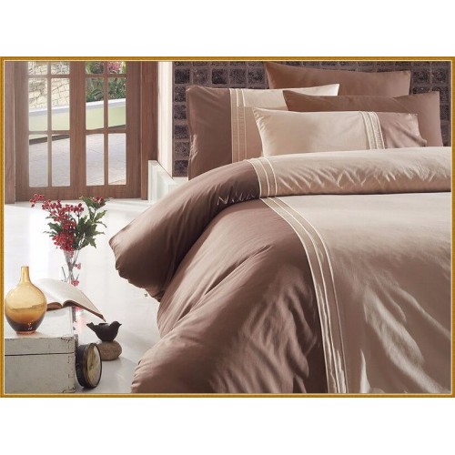 Постельное белье "Карвен" DELUхE ранфорс евро (Cruzy Ekru) (Акция)