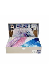 Постельное белье Карвен Stripe Satin с цветным принтом евро N250 -SB001(6пр.) (Акция)