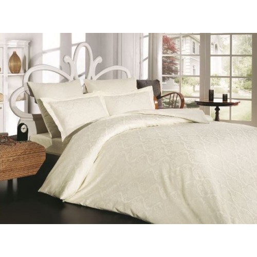 Постельное белье "Карвен" (жаккард) 1,5 спальн (Cream)