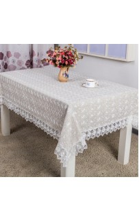 Скатерть "Карвен" двойная ткань (лен+органза) с гипюром 160*300 М 615-5 (Акция)