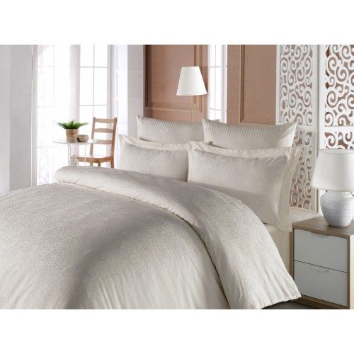 Постельное белье Karven жаккард семейный Sarmasik Cream