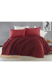 Плед KARVEN Super Soft "BENZIA" 160*220 п/э 1.5 спальный Р 943 бордовый (Акция)