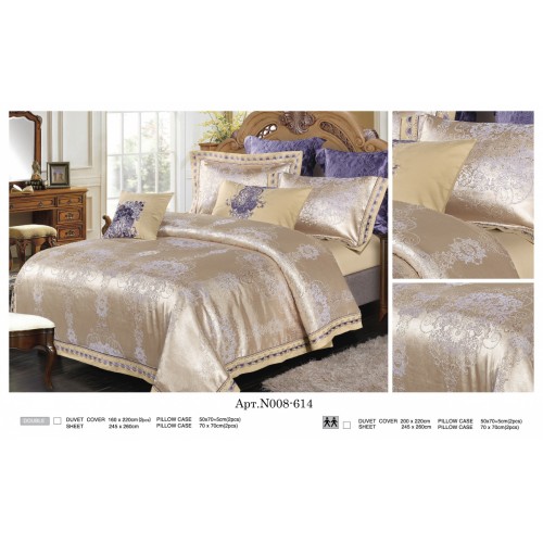 Постельное белье "Карвен" (жаккард с оборкой) евро (614)(6пр.) (Акция)