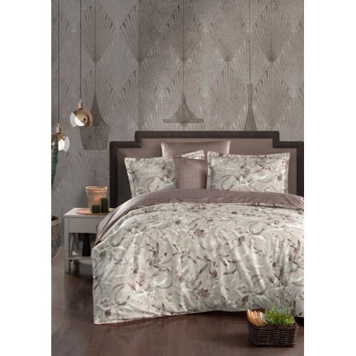 Постельное белье Karven (300 tc) премиум сатин евро N359 KIANA Wooden