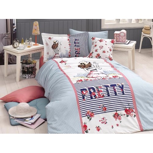 Постельное белье "Карвен" DELUхE ранфорс 1,5 спальн (Pretty) (Акция)