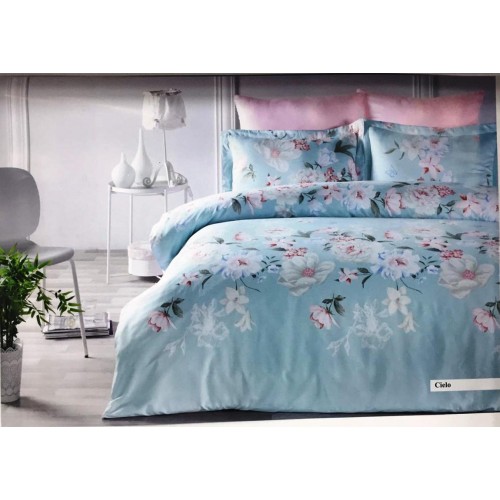 Постельное белье "Карвен" сатин 3D евро (Ciеlo)