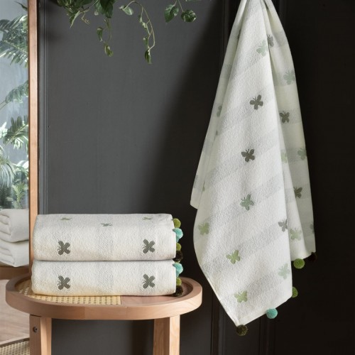 Полотенце Sarev 85*150 1шт. махра Н 1048 KAREL v1/Ekru