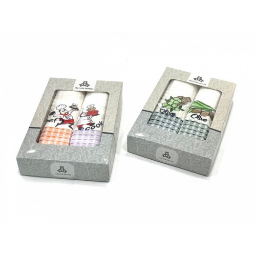 Полотенце кухонное KARVEN "OLIVE" вафля 50*70 2 шт. НМ 573