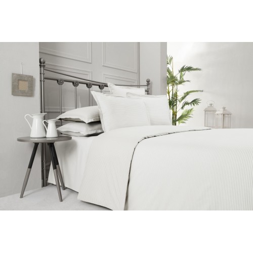 Постельное белье "Sarev"сатин семейное N182 FANCY STRIPE v11/Beyaz