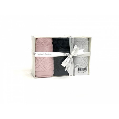 Кухонный набор полотенец Карвен "PIRAMIT" махра 30*50 3 шт. HM 693 (V-1)