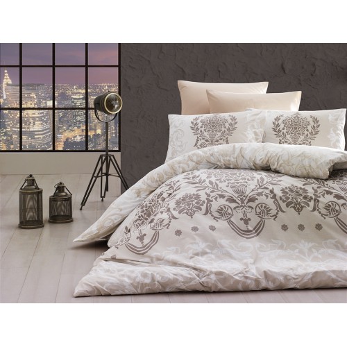Постельное белье "Карвен" ранфорс евро (Dalyan Ekru)