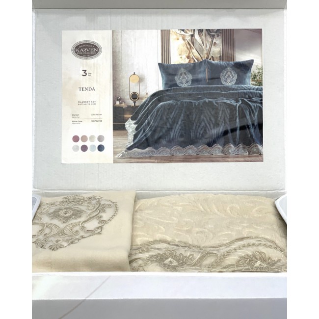Комплект Карвен "TENDA"(покрывало+2 наволочки) евро 3 предмета Y855 capp/капучино (акция)