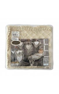 Скатерть Карвен 80*80 велюр с кружевом М845/1783 G03 крем