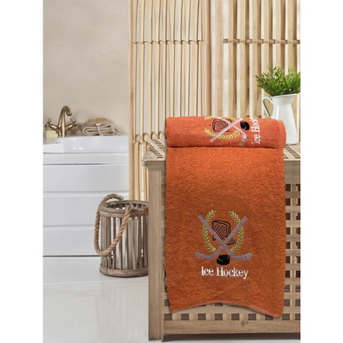 Набор полотенец KARVEN "Хоккей" махра 50*90/70*140 HS1502 (V-4) терракотовый