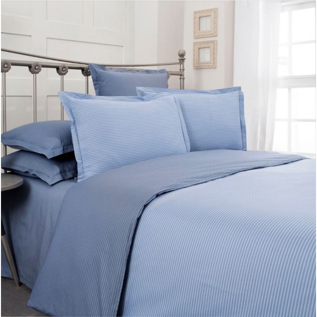 Постельное белье "Sarev"сатин евро N180 FANCY STRIPE v4/mavi