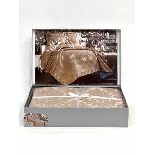 Покрывало " VENUS" c наволочками евро Y 861 kapucino/капучино