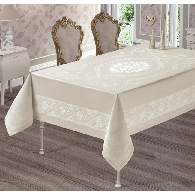Скатерть Карвен " JUMBO Damask" 160*220 (пвх) водоневодонепроницаемая