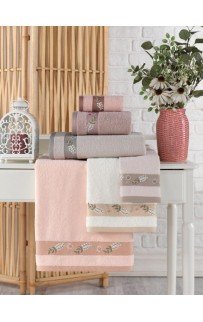 Полотенеце Карвен 70*140 1шт.махра с вышивкой H 7001 SARDUNYA (Акция)