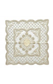 Скатерть Карвен 80*80 велюр с кружевом М844/1782 K15 крем