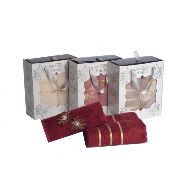 Набор полотенец Карвен "FAKILI" бамбук 50*90/70*140 HS 1435 (АКЦИЯ)