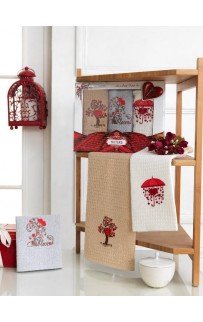 Полотенце кухонное Карвен NILTEKS"LOVE" вафля. 40*60 3шт. НМ 551