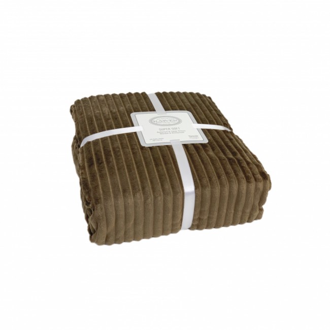 Плед KARVEN Super Soft "DIAS" 200*220 п/э евро Р 942 шоколад (Акция).