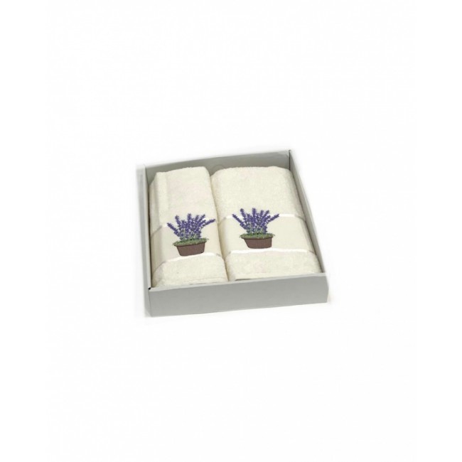 Набор полотенец Карвен "LAVANTA 1" махра 50*90/70*140 HS1602 v1 кремовый(акция)