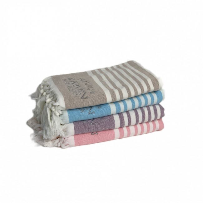 Набор полотенец кухонный Карвен 50*70 4шт.с бахрамой пештемаль махра HM 780 Ассорти