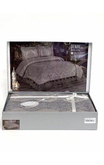 Покрывало "VENDY" евро 3 пр (260*260 / 60*80) Y 860 gri/серый (Акция)