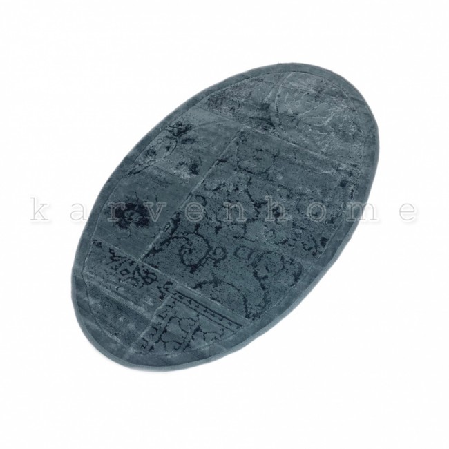 Ковер Карвен NOSTALJI хлопок/вискоза 80*120 KV 031 koyu gri/т.серый.