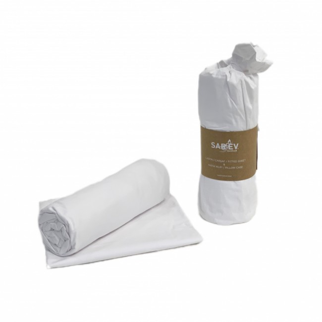 Простынь SAREV на резинке + наволочки Ранфорс 1,5 100*200+35см/50*70(1) P950 BEYAZ/V50.