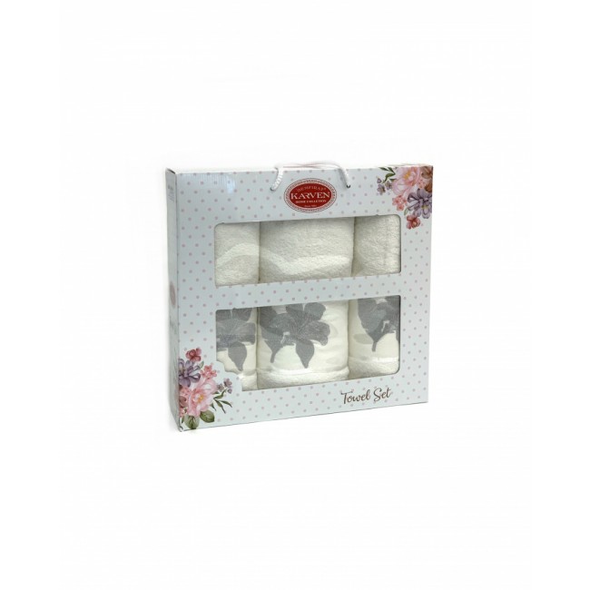 Набор полотенец Карвен "ZAMBAK"махра 50*90(2)/70*140 HS 1627 v11 кремовый 2