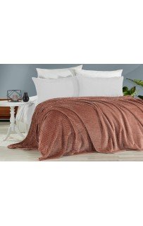 Плед KARVEN Super Soft "MELINDA" 160*220 п/э 1.5 спальный Р 941пудровый (Акция)