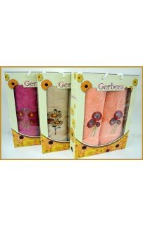 Набор полотенец Карвен "GERBERA" махра 50*90/70*140 HS 1414 (Акция)