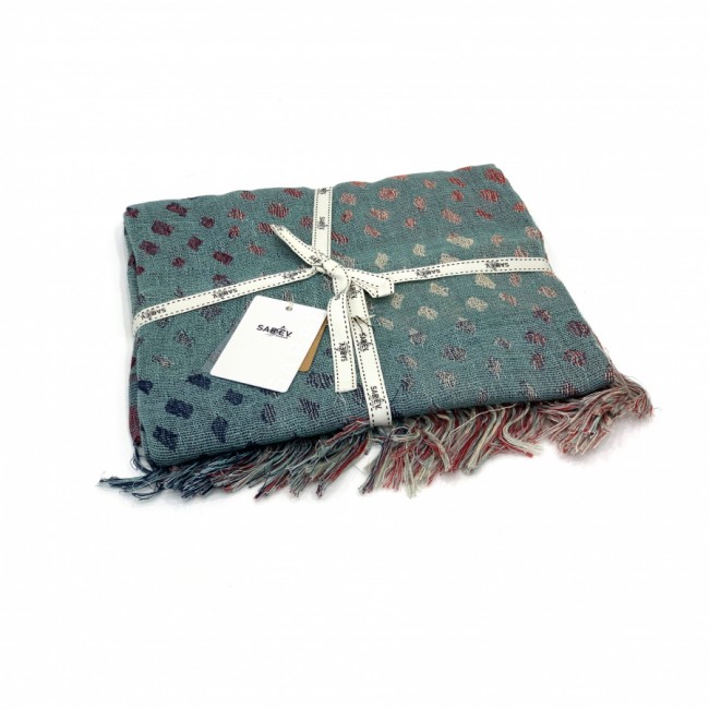 Плед SAREV "COLORADO THROW"с бахрамой лен/шелк 1.5 спальн. P 907 (V-1)